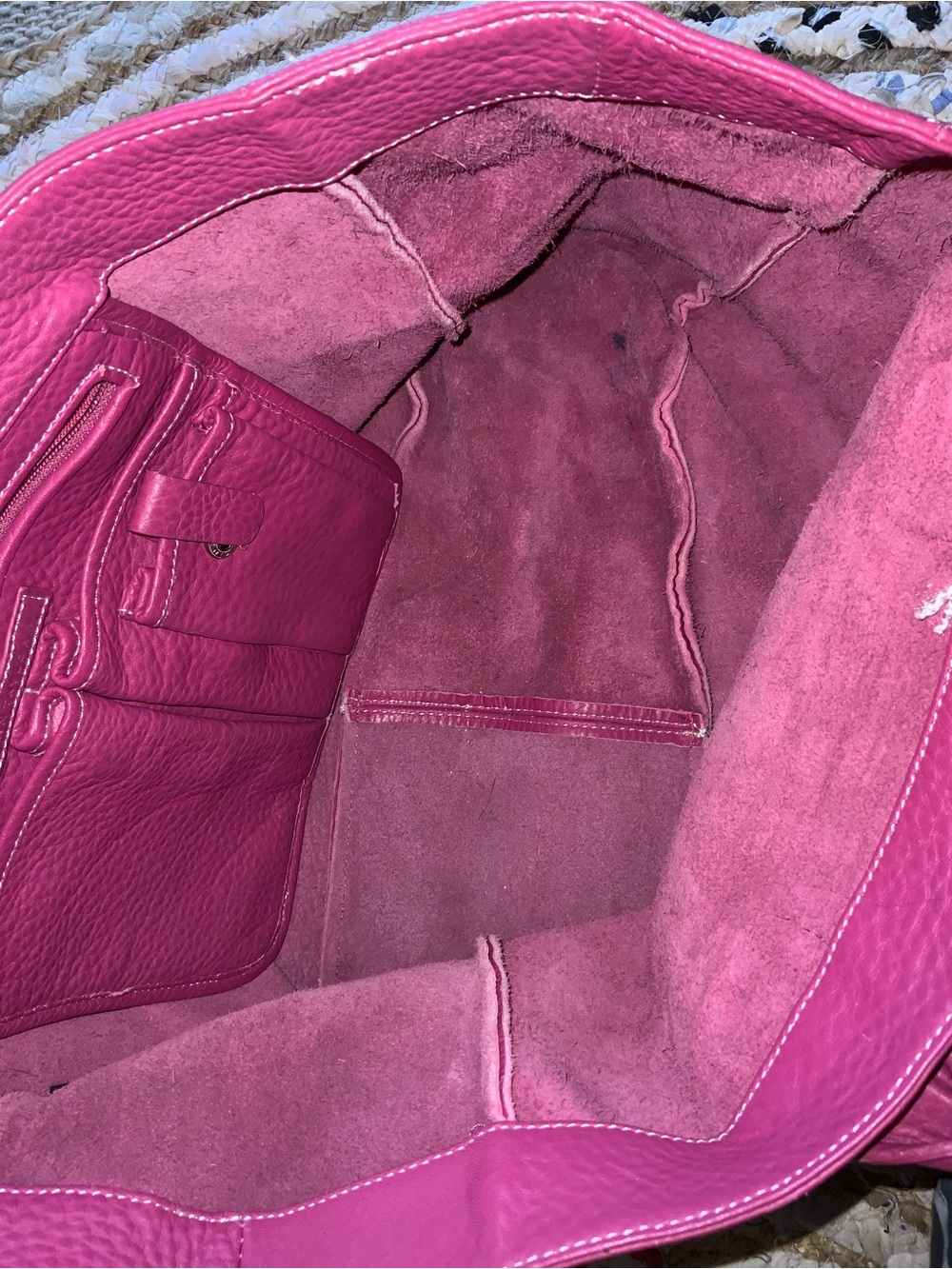 Ann Taylor Fuchsia Soft Pebbled Leather Tote - Picture 13 of 14